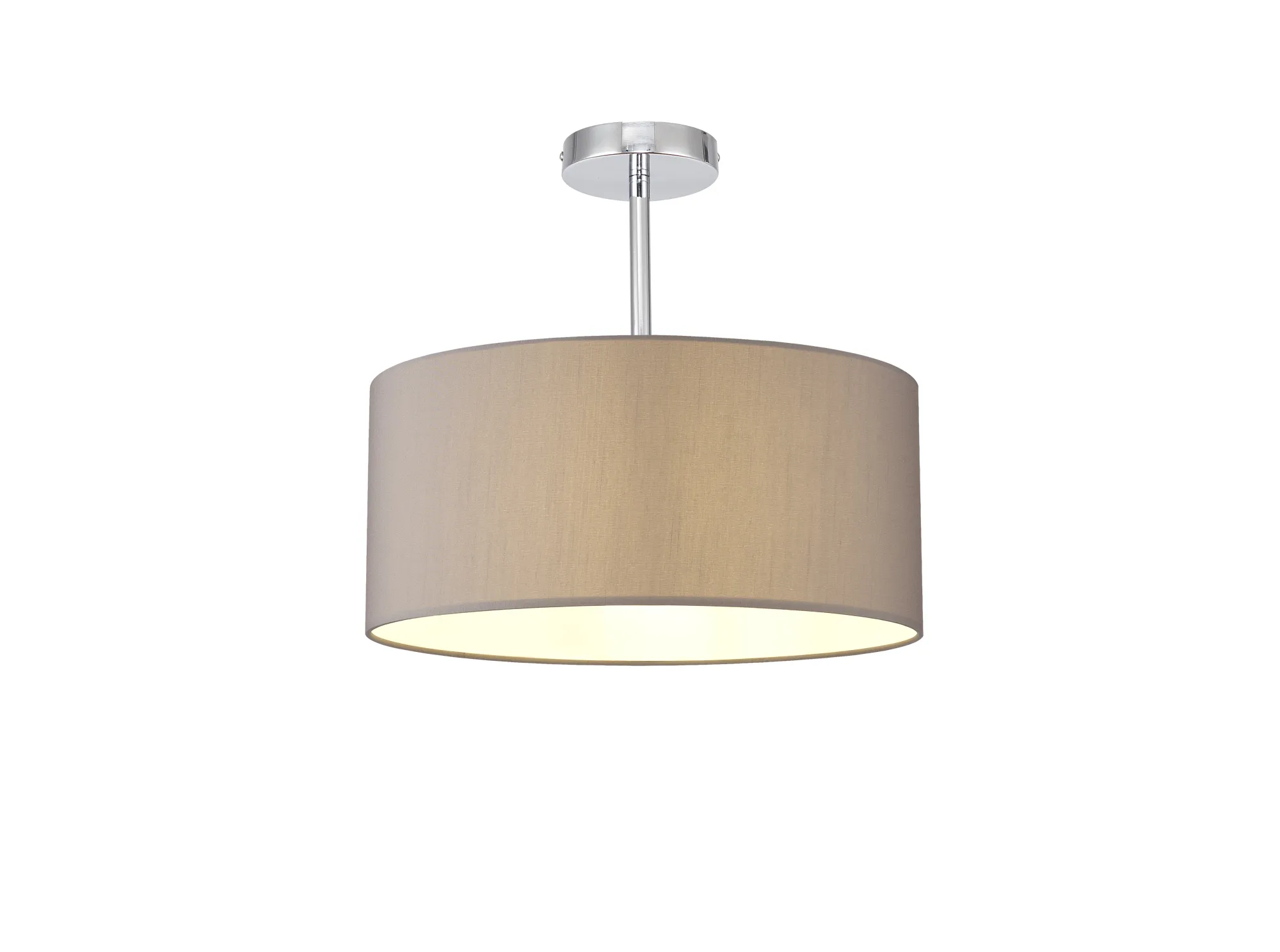 DK0094  Baymont 40cm Semi Flush 1 Light Polished Chrome, Grey